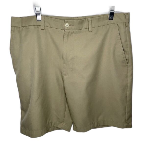 Ben Hogan Tan Golf Shorts Flat Front Hiking Polyester Spandex Blend Size 36 - Picture 1 of 8